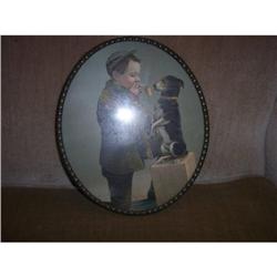 Old "Boy and Dog Smoking" Flue Cover #1075293