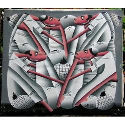 ORIG PAINTING BAHAMAS PEOPLE #1075310