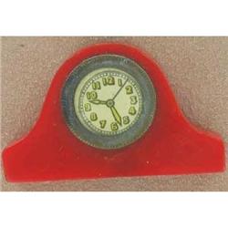 Rare Red  CLOCK  Bakelite Pencil Sharpener #1075312