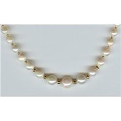 GENUINE GRADUATED AKOYA PEARL NECKLACE WITH 18k#1075315