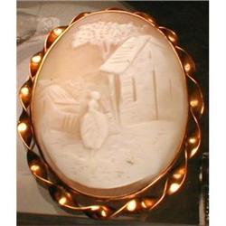 CAMEO Rebecca AT The WELL - 14k BROOCH/Pendant #1075379