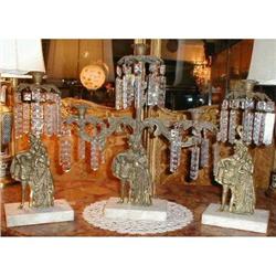 GIRONDOLES Figural LUSTERS - 3 pc Set ANTIQUE #1075401
