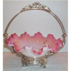 Hand Painted Cranberry Cased Floral Brides #1075422