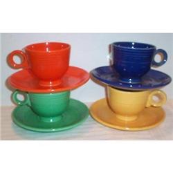 Four Fiesta Vintage Cups and Saucers #1075426