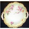 Image 1 : Limoges Pink Rose Two Handled Cake Plate #1075437