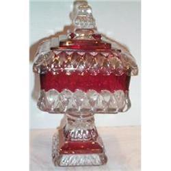 Cranberry Stained Wedding Covered Compote #1075463