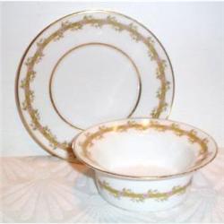 Four Limoges Floral Ramekins and Underplates #1075564