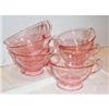 Image 1 : Six Cambridge Pink Depression Glass Cups #1075656