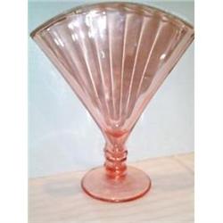 Pink Depression Glass Large Footed Fan Vase #1075772