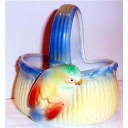 Czechoslovakian Bird on Handled Basket #1075773