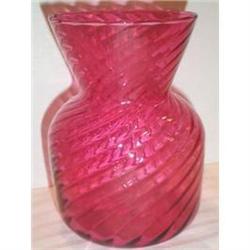 Fenton Cranberry Swirl Vase #1075788