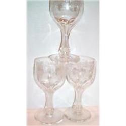 Three Fostoria Grape Goblets with Hollow Stem #1075819