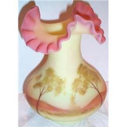 Large Burmese Hand Painted Artist Sgn  Vase #1075826