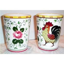 Two  Rooster and Roses Tumblers #1075829