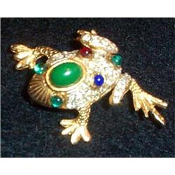  Rhinestone Frog Brooch #1075865
