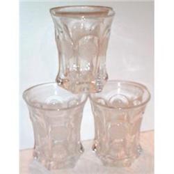 Three Fostoria Clear Crystal Coin Tumblers #1075866