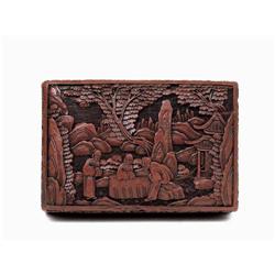 Old Chinese Export Cinnabar Lacquer Box Mk #1076216