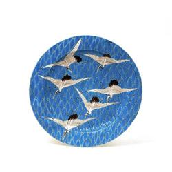 Old Japanese Kinkozan Satsuma Blue Plate  #1076224