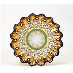 Japanese Nippon Cobalt Blue Reticulated Plate #1076228