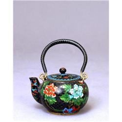 Old Chinese Goldstone Cloisonne Teapot  #1076229