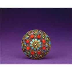 Old Chinese Export Enamel Jewel Glass Silver #1076234
