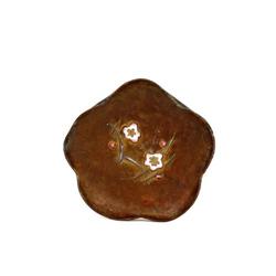 Old Japanese Moriage Cloisonne Flower Plate #1076239