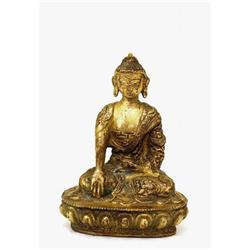 Old Chinese Tibetan Gilt Bronze Seated Buddha #1076241