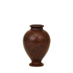 Old Japanese Red Patina Bronze Round Vase #1076246