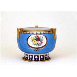 Old Japanese Nippon Handle Cobalt Flower Vase #1076247