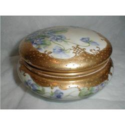 LIMOGES POWDER JAR - ARTIST INITIALED - CIRCA #1076258