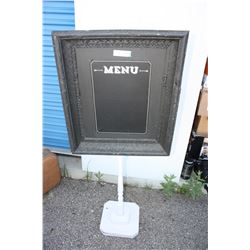 Menu Board on Stand 22" W by 56" T (Base is 11.75" D)