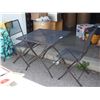 Image 1 : Metal Folding Grate Table and 2 Chairs 30 by 30 by 28"