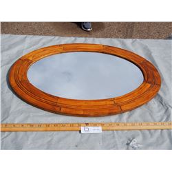 Oval Hanging Wooden Frame Mirror 18" by 24" L