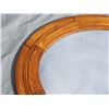 Image 2 : Oval Hanging Wooden Frame Mirror 18" by 24" L