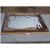 Image 1 : Mirror with Wooden Decorative Frame 30.5 by 22"
