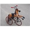 Image 2 : Late 1800s Kids Wooden Horse Tricycle 34" T by 30" L (Leather Strap Broken)