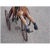 Image 4 : Late 1800s Kids Wooden Horse Tricycle 34" T by 30" L (Leather Strap Broken)