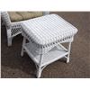 Image 2 : White Wicker Chair 36" and Stand 22.5" T