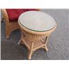 Image 2 : Wicker Chair 35" T and Stand with Glass Top 23.75" T