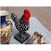 Image 3 : Ceramic Vase, Chicken Figure and Feather Duster