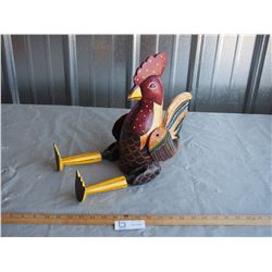 Wooden Rooster Folk Art with Moving Parts