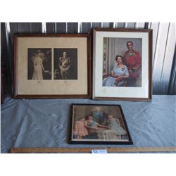 3 Vintage Pictures in Frames