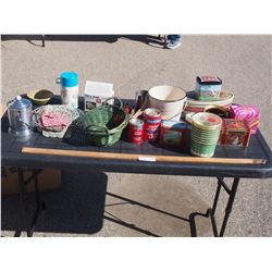 Mixed Lot of Tins, Baskets and etc.