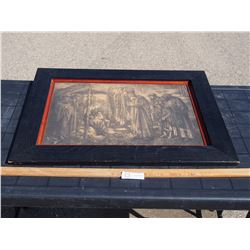 Religious Picture in Frame 27.5 by 20.75"