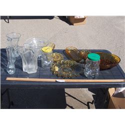 Mix lot of Yellow and Clear Glassware