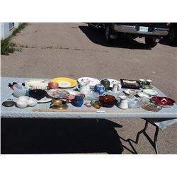 Misc Lot of Glassware, Ashtrays, Wade Dinner Plate and etc.