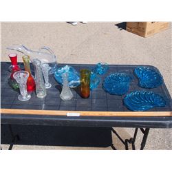 Misc Lot of Blue Glassware and etc