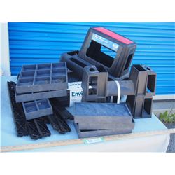 Roller Seat With Storage, Package on Interlocking Plastic Tile and Misc