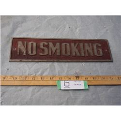 No Smoking Metal Sign 12.75 by 3.5" W