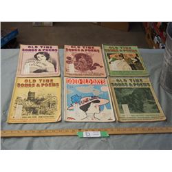 6 1968 Old Time Songs and Poems Booklets